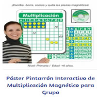Poster Pintarrón Interactivo de Multiplicación Magnético